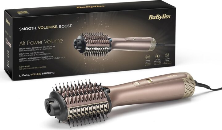 BaByliss AS95E Air Power Elektromos Hajformázó Kefe 1000 Watt - Pezsgő