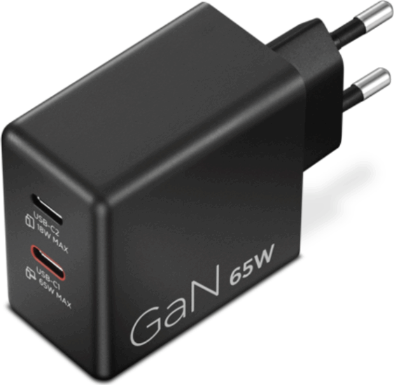 Lenovo 2x USB-C Hálózati Gyorstöltő Adapter 65W + USB-C kábel - Fekete