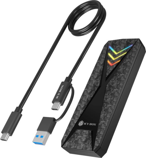 ICY BOX Spade Case 1805 USB-C 3.2 Gen 2 Külső M.2 SSD Ház - Fekete