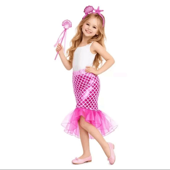 Rózsaszín Kis sellő jelmez 3-6 éves gyerekeknek