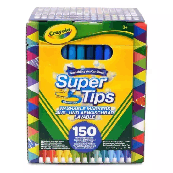 Crayola Supertips Giga filctoll készlet - Vegyes színek (150 db / csomag)