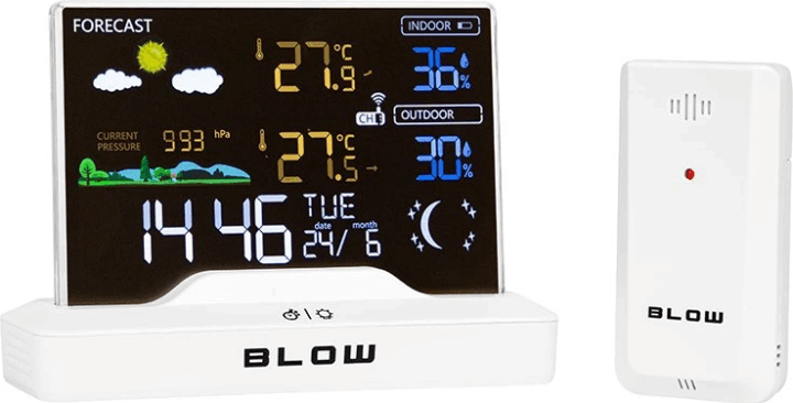 BLOW WS104 wireless Időjárás állomás 3 külső szenzorral - Fehér