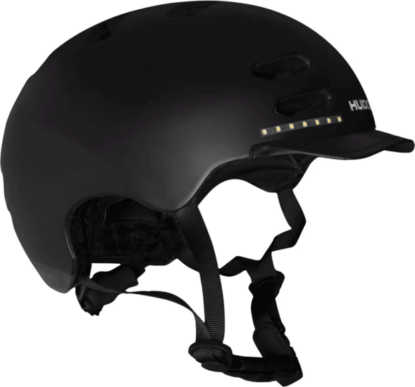 Hudora LEd gördeszkás sisak - Fekete (55 - 58 cm)