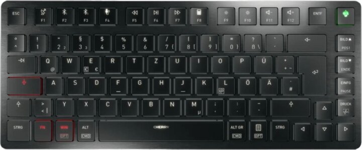 CHERRY KW X ULP 2.0 MINI Mechanikus Bluetooth + RF Wireless USB-C Billentyűzet DE - Fekete