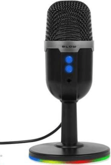 BLOW 85-054# Studio Mikrofon RGB LED Állvánnyal - Fekete