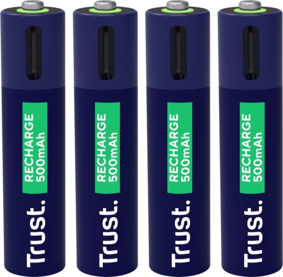 Trust 25671 Újratölthető Lítium-Polimer AAA USB-C 500mAh (4db/csomag)