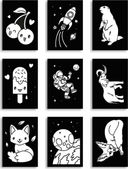 Kidywolf Illuminated világító fali dekorációs készlet (9db/csomag)