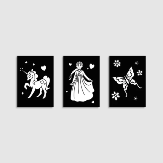 Kidywolf Illuminated 3 részes világító faldekoráció készlet - Tündérmese