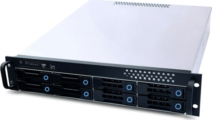 FANTEC SRC-2080X07-12G/6G-BCE 2HE 2U Rack szerverház (430mm x 550mm x 88mm) - Szürke