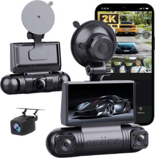 BlackBird S23Q 2K Wifi 4 csatornás Autós Menetrögzítő Kamera - Fekete