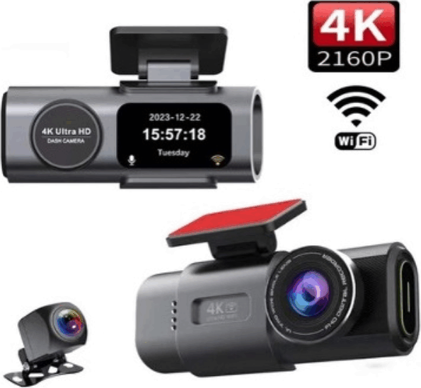 BlackBird K309 4K+4K Full HD Wifi Autós Menetrögzítő Kamera - Sötét Szürke