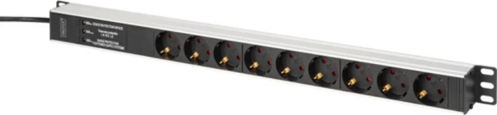 Digitus DN-95438 19" Rack 9 aljzatos túlfeszültségvédő elosztó 2m - Fekete