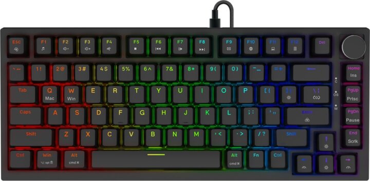 Savio Astral Black Jade Mechanikus USB TKL RGB Gaming Billentyűzet US - Fekete