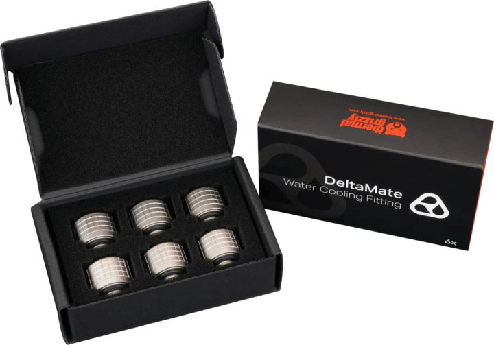 Thermal Grizzly TG-DM-FIT-6201 DeltaMate Fitting ST16 G1/4" apa Kompressziós Fitting Adapter - Ezüst (6db / csomag)