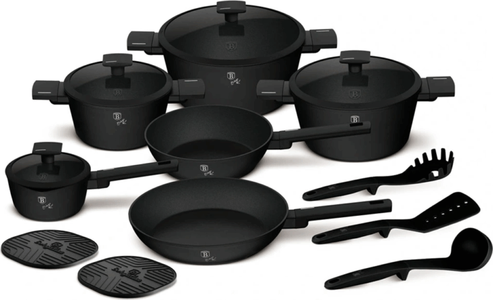 Berlinger Haus BH/8198NN Alumínium Edénykészlet - Fekete / Ezüst (15 részes)