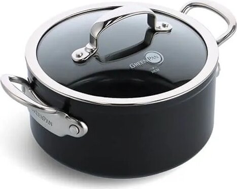 GreenPan Barcelona Pro Lábas Üveg fedővel Ø 20cm 3,1L - Fekete