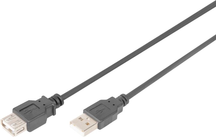 Digitus AK-300202-018-S USB-A apa - USB-A anya 2.0 Hosszabbító kábel 1,8m - Fekete