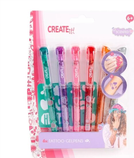 Create It! 6 darabos Tetováló Zseléstoll készlet - Vegyes színek