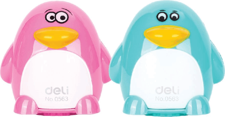 Deli Magic Zoo Pingvin 2 lyukú tartályos hegyező - Több színű