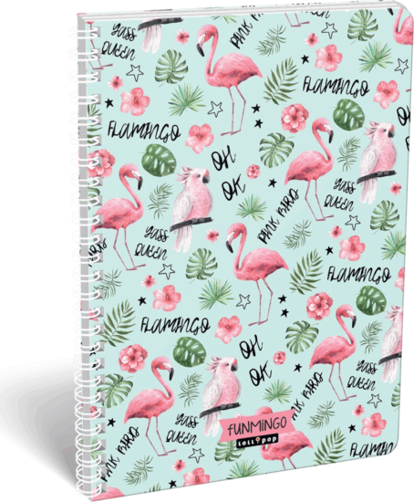 Lizzy Lollipop Funmingo A4 Négyzetrácsos spirálfüzet