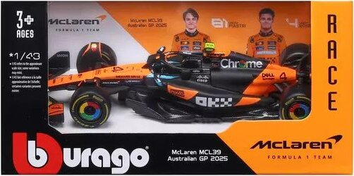 Bburago Mclaren MCL39 Norris F1 versenyautó fém modell - 1:43