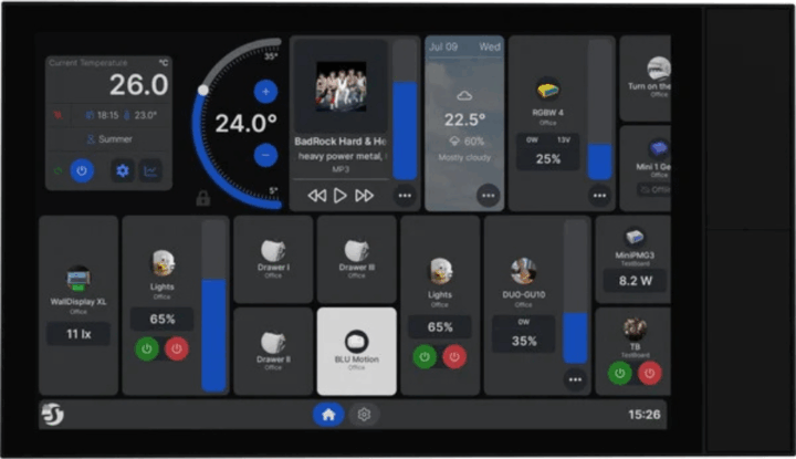 Shelly 249097 XL Okos fali vezérlőpanel - Fekete