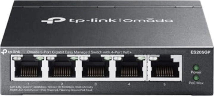 TP-Link ES205GP Fémházas 5-port Gigabit PoE Asztali Switch