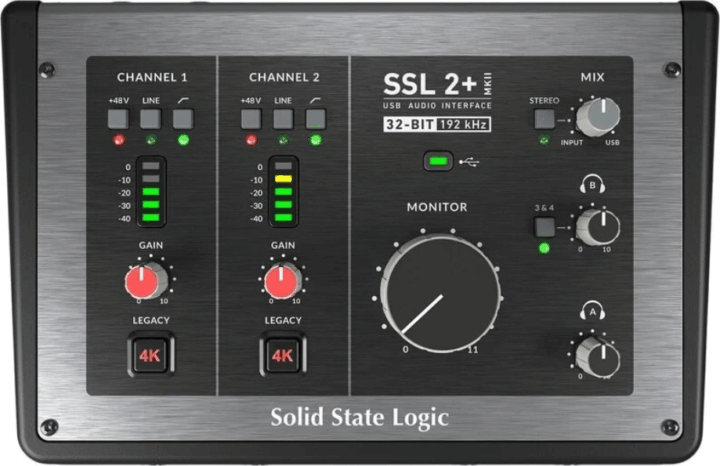 Solid State Logic SSL2+ MKII 2 x 2 USB-C Audio Interfész - Fekete