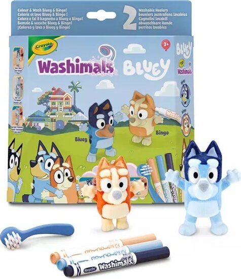 Crayola 0254 Washimals 2 darabos Bluey lefesthető figura készlet