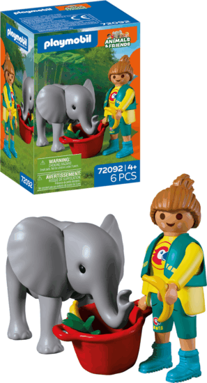Playmobil 72092 Animals & Friends - Állatkerti Bébi elefánt és gondozója