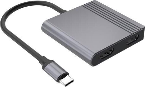 Gembird A-CM-COMBO3-04 USB Type-C 5-port HUB (2x USB + 2x HDMI + PD) - Szürke