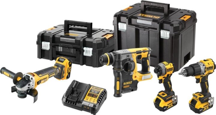 DeWalt DCK429P3T-QW Akkus Barkácsgép készlet + 3x 18V Akku + Kofferek (4 db gép / csomag)