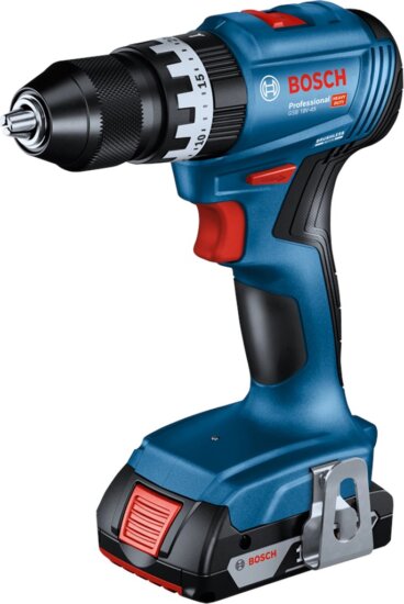 Bosch 18V-45 GSB Akkus ütvefúró-csavarozó + 2x 18V Akku + koffer