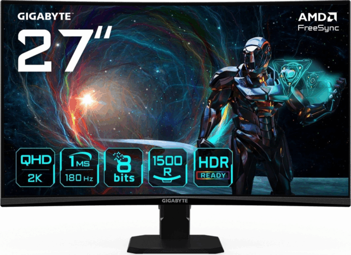 GIGABYTE 27" GS27QCA 16:9 QHD VA Ívelt Gaming Monitor - Fekete