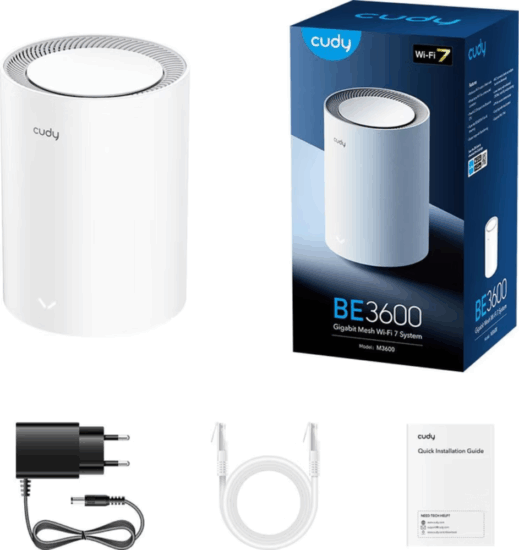 Cudy M3600 Dual-band 2882 Mbit/s Mesh Wi-Fi 7 Router rendszer (1db)