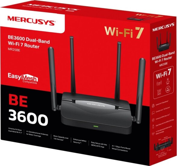 Mercusys MR25BE 3600Mbit/s Wireless WiFi7 Router