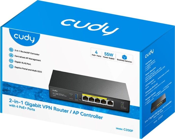 CUDY C200P Gifabit 5-port PoE Router