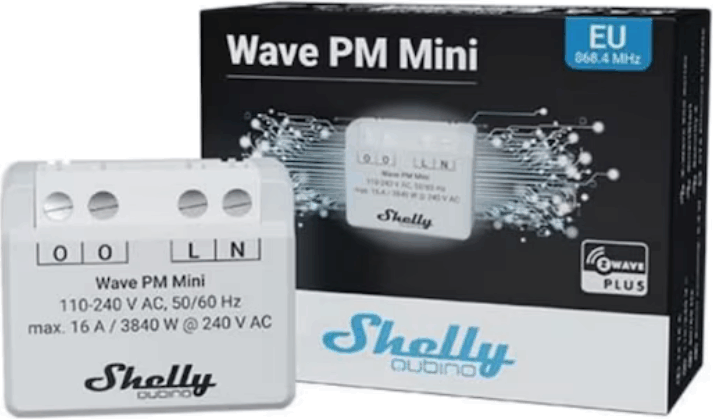Shelly Qubino Z-Wave PM Mini Fogyasztásmérő Okos relé
