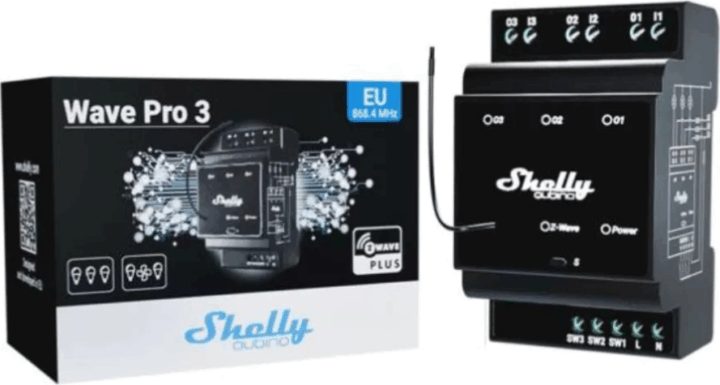 Shelly Qubino Z-Wave Pro 3 3-csatornás Relé modul