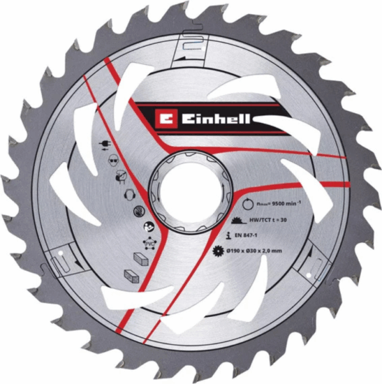 Einhell Fa / PVC Körfűrészlap Ø190 x 30mm, 2,0mm, 30 fog