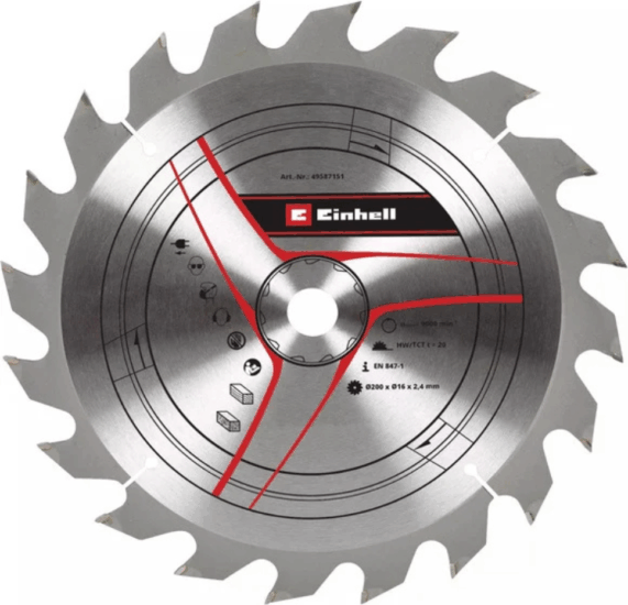 Einhell Fa / PVC Körfűrészlap Ø200 x 16mm, 2,4mm, 20 fog