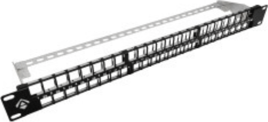 A-LANtec PK046 19" Keystone Patch Panel 48 port - Fekete