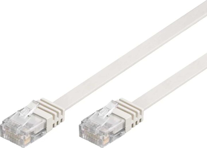 Goobay 93358 U/UTP Cat5e RJ45 Lapos Patch Kábel 1m - Fehér