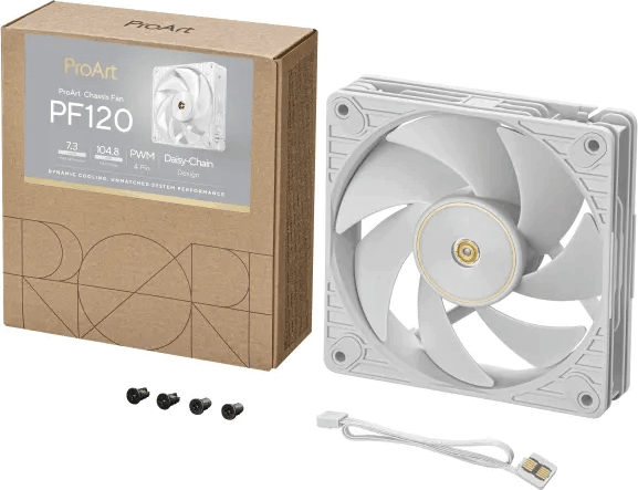 ASUS ProArt PF120 120mm PWM Rendszerhűtő ventilátor - Fehér
