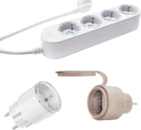 Shelly BUSHWB1 Okos konnektor dugalj és elosztó készlet fogyasztásmérővel (3db/csomag)