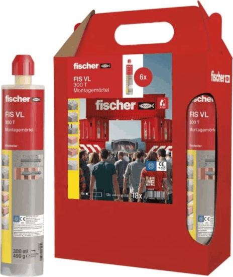Fischer FIS VL 300 T Injektáló Szerelő Habarcs 300 ml (6 db / csomag)