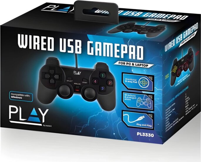 Ewent PL3330 Vezetékes Kontroller Gamepad (PC / Laptop) - Fekete