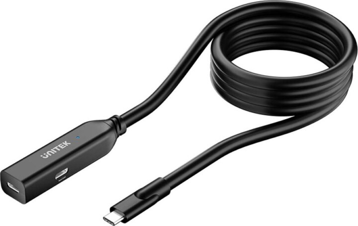 Unitek U1335ABK01 USB-C apa - USB-C 3.2 anya Hosszabbító Kábel 5m - Fekete