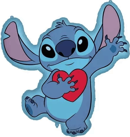 Lilo & Stitch - Stitch szívecskével fólia lufi - 75 x 86 cm