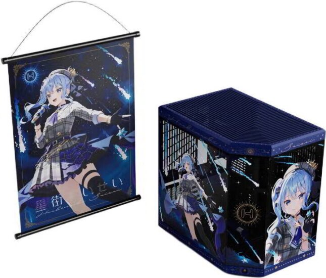 HYTE Y70 Hoshimachi Suisei Midi Torony Számítógépház + 4db 120mm ventilátor - Kék, Mintás